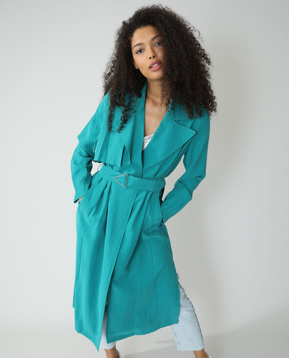 Trench long vert émeraude - Pimkie