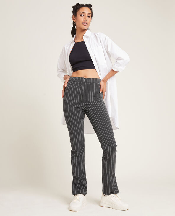 Pantalon slim avec fentes gris foncé - Pimkie