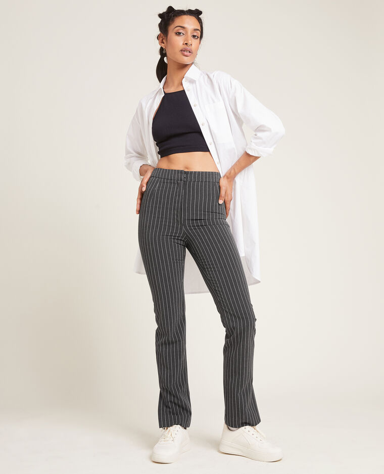 Pantalon slim avec fentes gris foncé - Pimkie