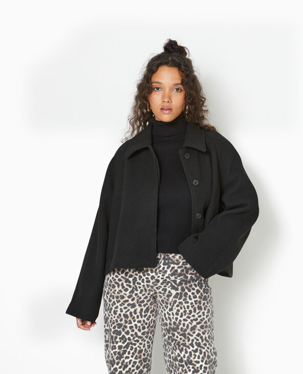 Manteau court noir online