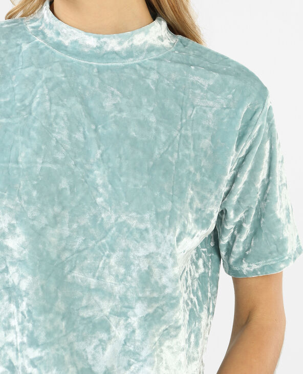 T-shirt velours vert de gris - Pimkie