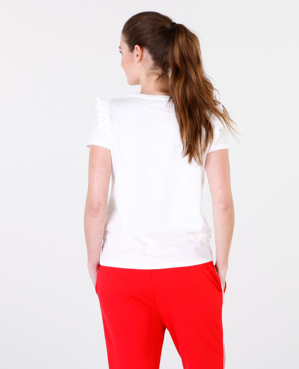 T-shirt à volants blanc - Pimkie