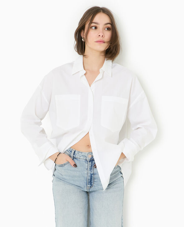 Chemise oversize avec poches blanc - Pimkie