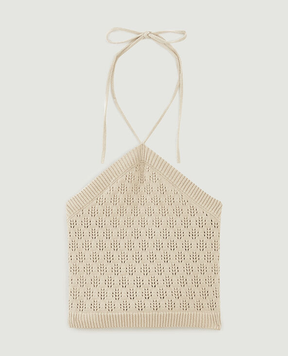 Top dos-nu en maille ajourée sable - Pimkie