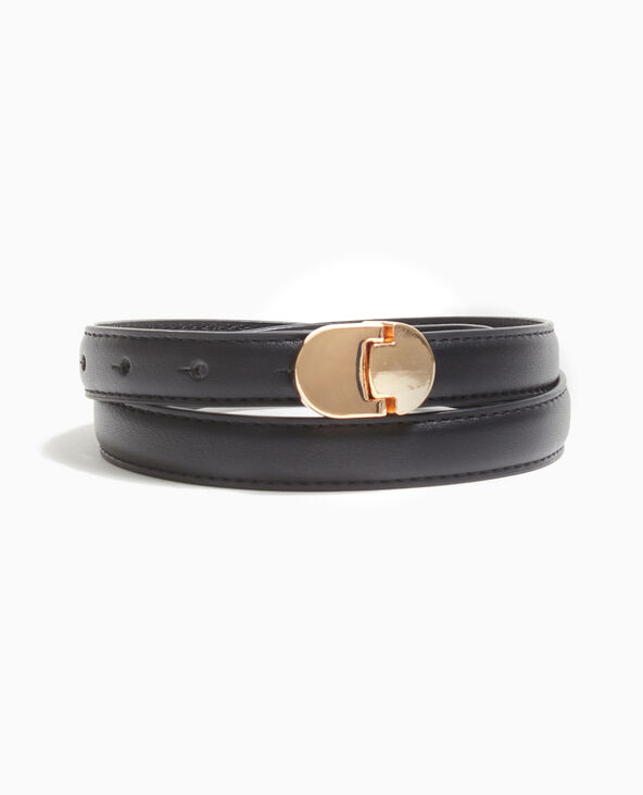 Ceinture fine avec petite boucle noir - Pimkie