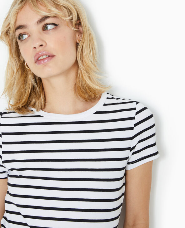 T-shirt ajusté rayé noir - Pimkie
