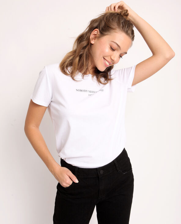 T-shirt à message blanc - Pimkie