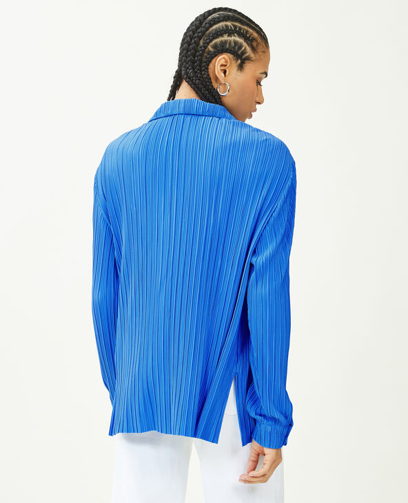 Chemise maille plissée bleu - Pimkie