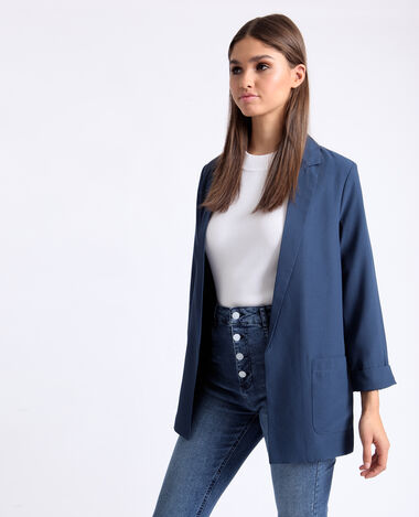 Blazer à manches 3/4 bleu foncé - Pimkie