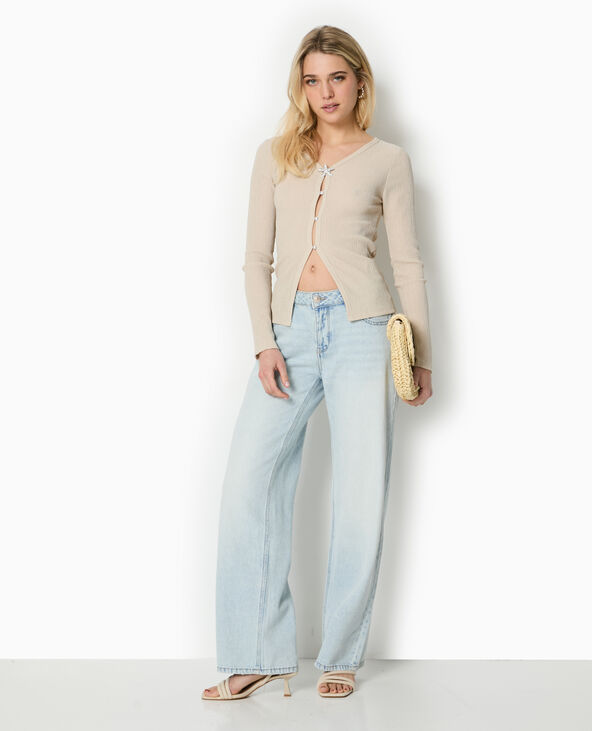 T-shirt manches longues effet gilet beige - Pimkie