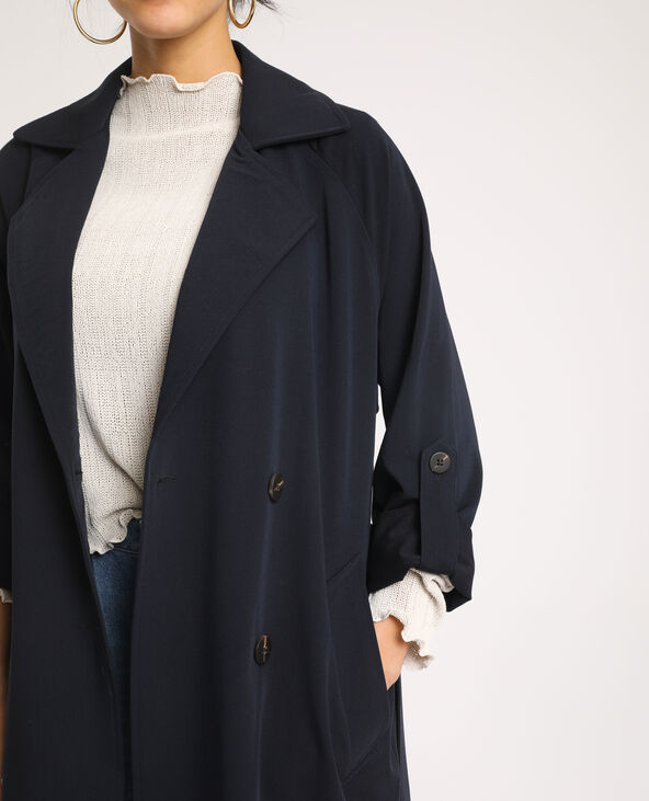 Trench fluide bleu marine top