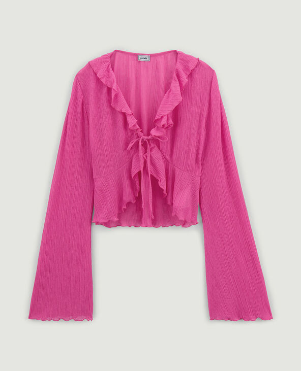 Top à nouer avec volants rose - Pimkie