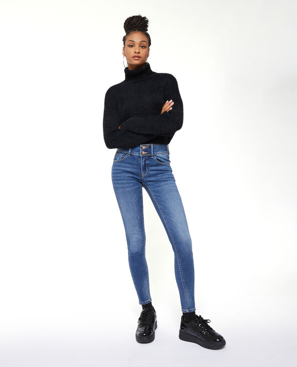 Jean skinny push-up avec double bouton bleu - Pimkie