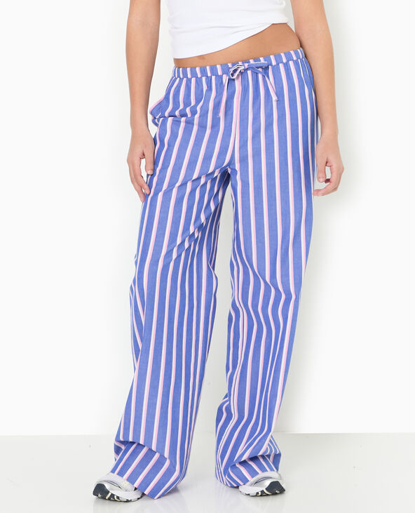 Pantalon rayé esprit pyjama d'homme bleu - Pimkie