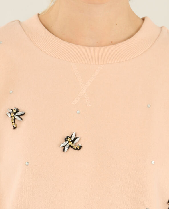 Sweat à bijoux rose clair - Pimkie