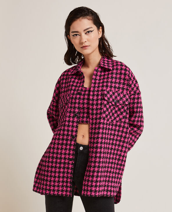 Surchemise en tweed rose - Pimkie