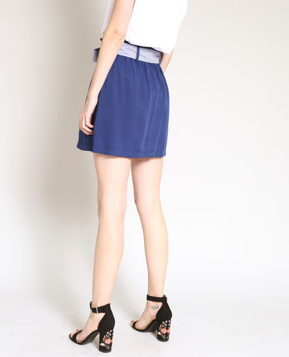 Jupe ceinturée bleu marine - Pimkie