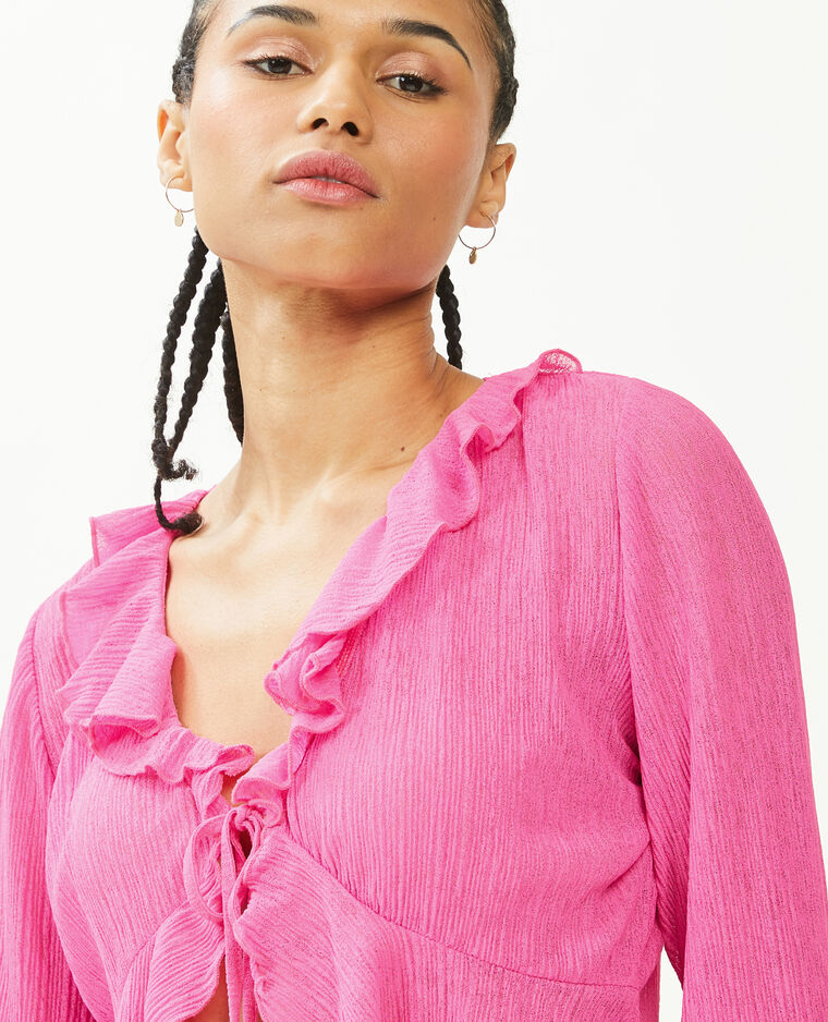 Top à nouer avec volants rose - Pimkie