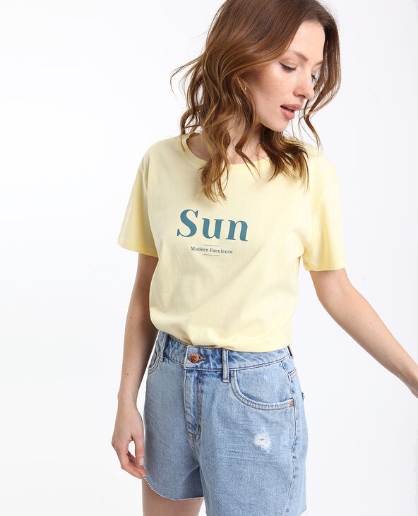 T-shirt SUN Jaune pâle - Pimkie