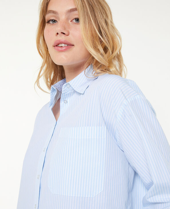Chemise manches longues rayée bleu - Pimkie