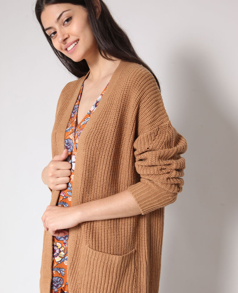 Gilet mi-long beige sable - Pimkie