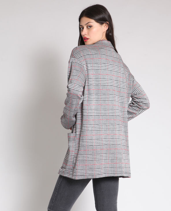 Blazer à carreaux noir - Pimkie