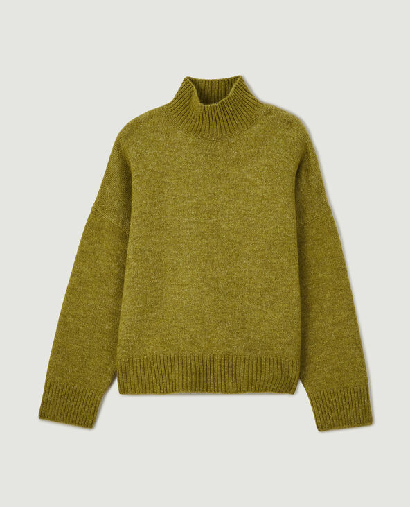 Pull oversize col montant  vert olive - Pimkie