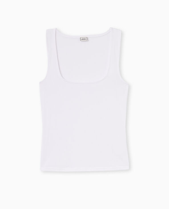 Débardeur stretch encolure carrée blanc - Pimkie