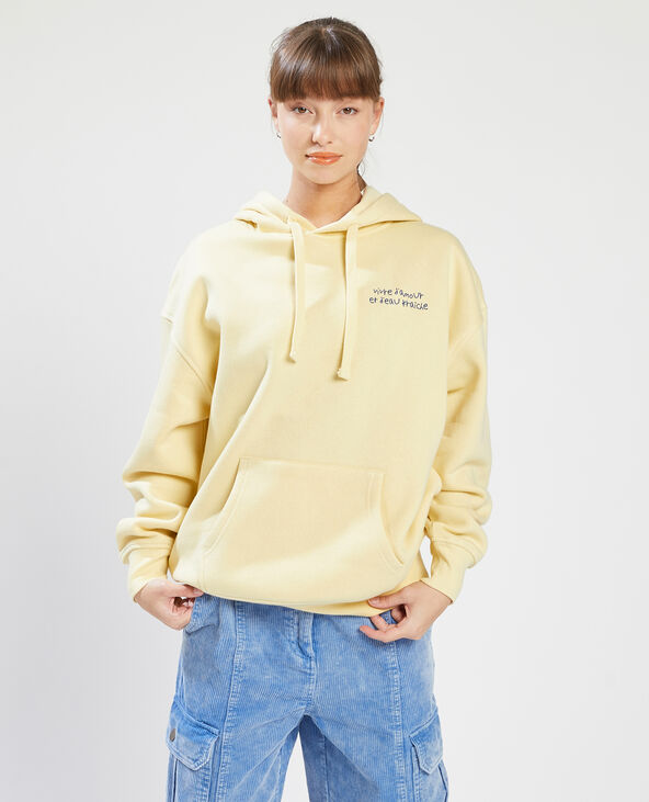Sweat capuche oversize jaune - Pimkie