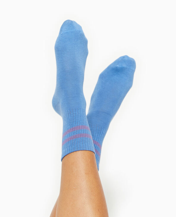 Paire de chaussettes avec bandes bleu - Pimkie