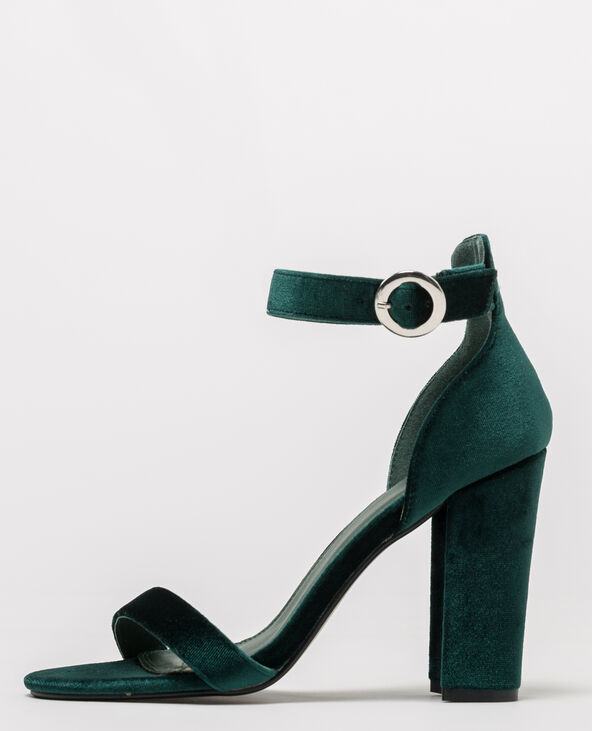 Sandales velours vert foncé - Pimkie