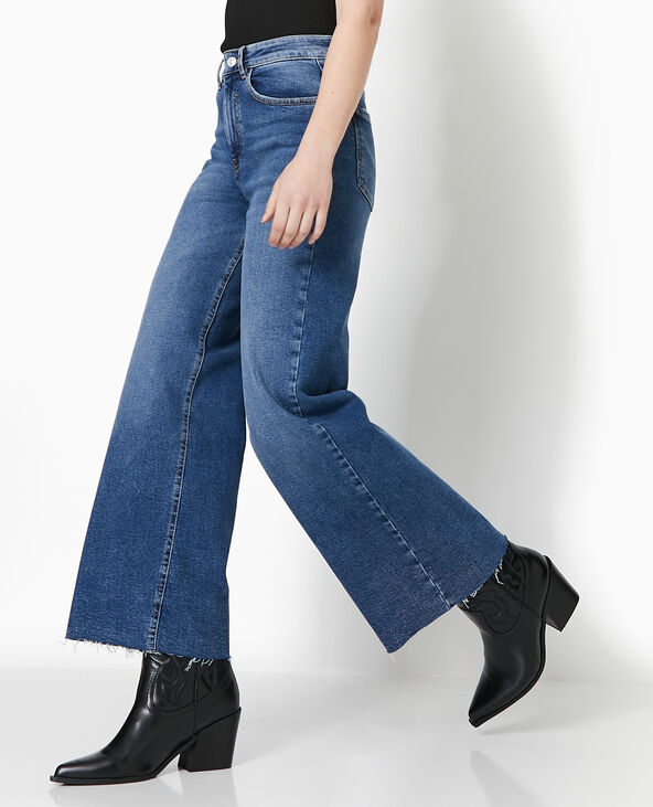 Jean wide taille haute stretch bleu - Pimkie