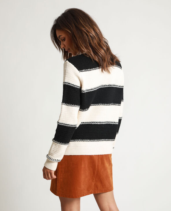 Pull à rayures blanc - Pimkie