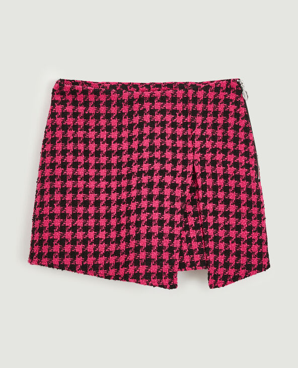 Jupe-short en tweed noir - Pimkie