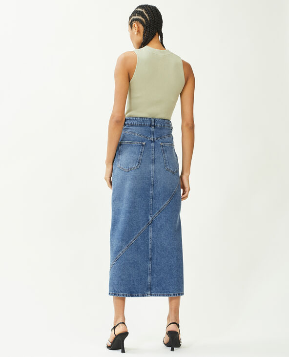 Jupe longue en jean bleu - Pimkie