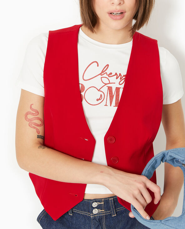 Gilet barman city rouge - Pimkie