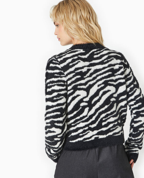 Gilet motif zèbre avec boutons dorés noir - Pimkie