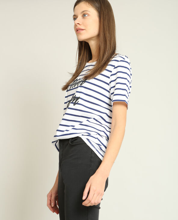 T-shirt à rayures bleu marine - Pimkie