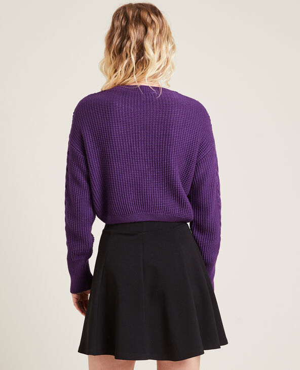 Pull cropped en maille fantaisie violet - Pimkie