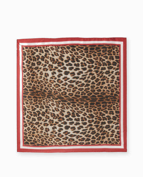 Foulard en tissu satiné motif léopard marron - Pimkie