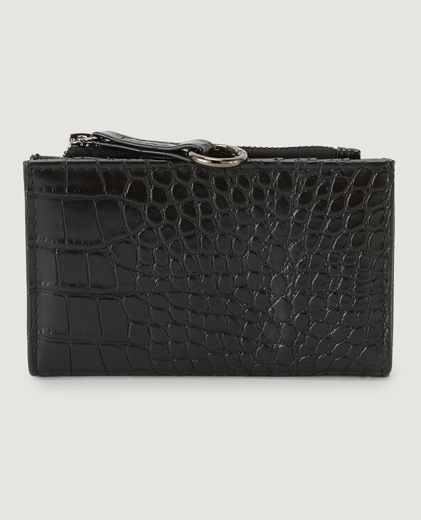 Porte-monnaie effet croco noir - Pimkie