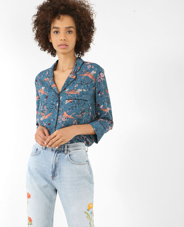 Chemise style pyjama bleu foncé - Pimkie
