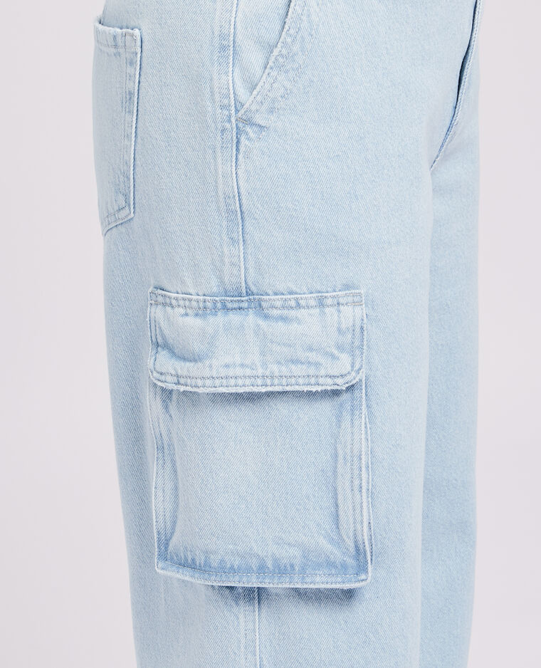 Jean cargo large bleu délavé - Pimkie