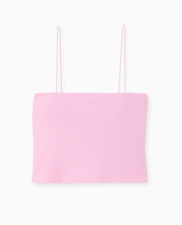 Top bandeau court avec bretelles fines rose - Pimkie
