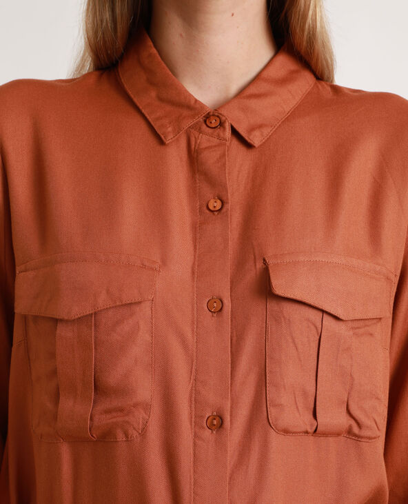 Robe-chemise fluide marron - Pimkie