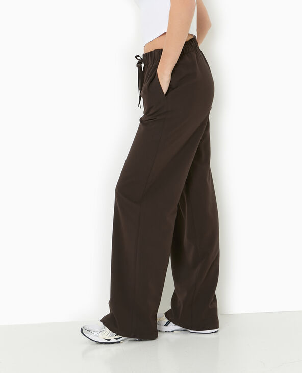 Pantalon large et fluide taille élastiquée marron - Pimkie