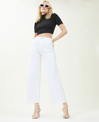Jean wide taille haute blanc - Pimkie