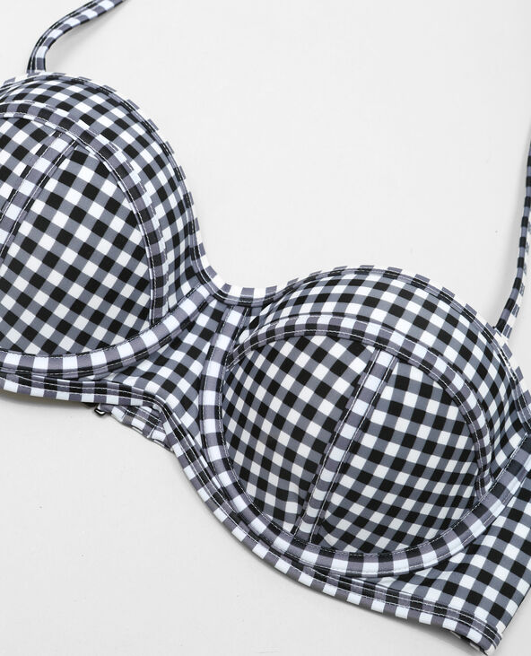 Haut de maillot de bain vichy noir - Pimkie