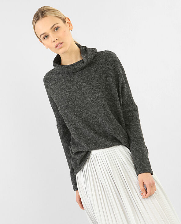 Pull col cheminée gris chiné - Pimkie