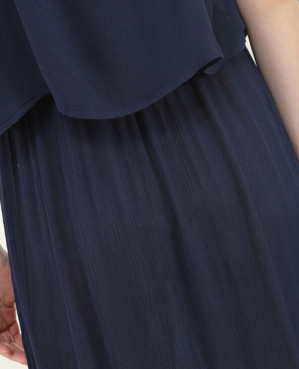 Robe longue dos croisé bleu marine - Pimkie